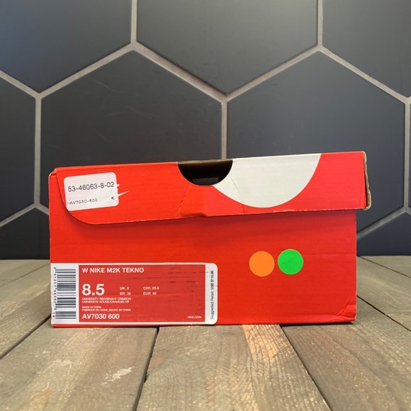 New Womens Nike M2K Tekno Red Suede Shoe - Picture 6 of 7